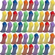 [Janmercy] 36 Pairs Non-slip Socks Women's Sports Yoga Pilates Socks Grip Socks Hospital Slipper Socks with Grippers Skid Proof Socks