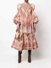 Zimmermann Kaleidoscope Swirl Yoke Midi Dress - New With Tags- RRP$3,500 AUD