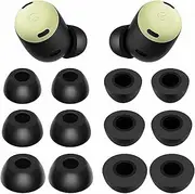 Memory Foam Tips Compatible with Pixel Buds Pro Ear Tips Eartips, 6 Pairs No Silicone Pain Noise Reduce Comfortable Fit in Case Earplug Compatible with Google Pixel Buds Pro - S/M/L Black
