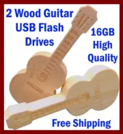 2 Wooden USB Flash Drives 16GB each (Maple & Bamboo 2Pack) Cute real wood 3.0