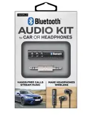 New iWorld Bluetooth Wireless Audio Car Kit-black 3.5mm AUX to Bluetooth Adapter