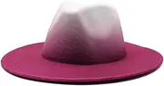 [Hcclijo] Fedora Hats Women Men Wide Brim Tie Dye Winter Women Hats Vintage Panama Wool Cowboy Hat