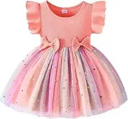 [ChuYuKu] Toddler Baby Girl Tulle Dress Princess Birthday Sleeveless Dresses Summer Outfits Photo Shoot Cake Smash 6M - 3T