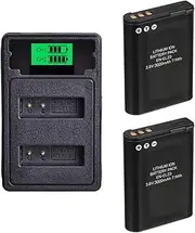 2X 3000mAh EN-EL23 ENEL23 EN EL23 Battery +LED USB Dual Charger with Type C Port for Nikon COOLPIX P900, P610, P600, B700, S810c Camera