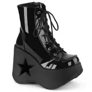 Demonia Dynamite-106 Festival Wedge Star-Cut Platform Boots