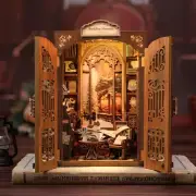 DIY Bookshop Memories Book Nook Kit Miniature Dollhouse with Light