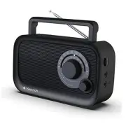 AM FM Radio with Best Reception, Bluetooth Speaker Portable Radio, DSP Black