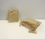 6 NEW BURLAP JUTE BAGS WITH DRAWSTRINGS 5" BY 6" WEDDING PARTY FAVORS SACK BAG