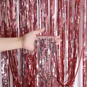 Metallic Rose Gold Wave Foil Rain Curtain