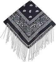 [Generic] Disco Fringed Bandana Bandana Scarf Paisley Novelty Party Cowboy Head Wraps Headwrap