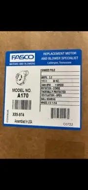 Fasco A170 3.3" 1/25HP, 3400rpm, 115V Blower Motor