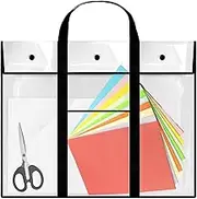 Poster Storage Bag - Clear Poster Bag Large Organizer - PVC Bulletin Board Holder, Storage Organizer with Handle & Pocket for Sketching Drawing