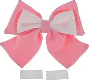 X AUTOHAUX Motorcycle Helmet Accessories Decoration Colorblock Bow for Motorcycle Bicycle Skiing Helmets Pink White Fabric Sticker 1 Set
