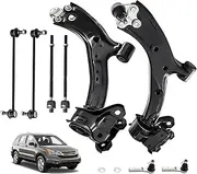 8 X Front Lower Control Arm Sway Bar Tie Rods Compatible For Honda CR-V CRV 2007-2011