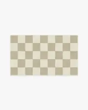 90' x 150' | Machine Washable Runner Rug | Kid & Pet Friendly | Indoor Rug | Jaque Checkered Stone Flatwoven Rug | Ruggable