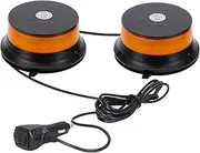 JMEST LEAD Led Beacon Lights 2 in 1-12V-24V Amber Strobe Warning Light, 48 LED Rooftop Safety Flashing Emergency Lights with Magnetic for Cars Trucks Vehicle