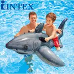 INTEX 57525 3D寫實鯊魚充氣坐騎 動物造型坐騎 有手把 兒童水上充氣玩具浮排 迷露森活