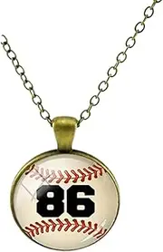 [Generic] Ball Keyboard Letters Pendants Necklaces Glass Cabochon Pattern Statement, 2.5, Glass, Stabilized Turquoise