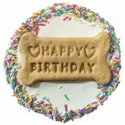 Huds and Toke Happy Birthday Yoghurt Frosted Doggy Cookie 12cm
