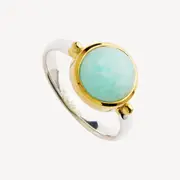 Azzurro Amazonite Two-Tone Ring