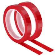 2Pcs PU Tennis Racket Badminton Grip Finishing Tapes 55 Yards 0.6 in, Red