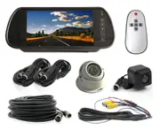 Elinz 7" Clip on Rearview Mirror Monitor Caravan 2 Reversing Camera 4PIN System Kit CCD