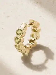 [42 SUNS] 42 SUNS - Small 14-karat Gold Peridot Single Hoop Earring - Green - One size One size Green