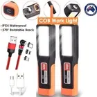 2 Pcs Rechargeable LED Magnetic Work Light Cordless COB Inspection Lamp Torch