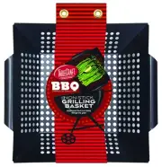 BBQ Nonstick Square Grilling Basket with Steel Handle, Small/Medium, Black