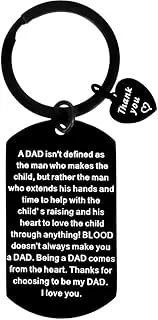 [yaozeio] Thank You Gift Keychian for Step Dad Bonus Dad Gifts from Daughter Son Dad Daddy Christmas Fathers Day Xmas Gifts for step father fanther in law Thanks for Choosing To Be My Dad Keychains
