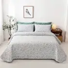 Floral Patchwork Quilt Bedspread Coverlet Throw Rug Queen/King 100% Cotton