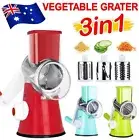Kitchen Vegetable Food Manual Rotary Drum Grater Chopper Slicer Cutter Shredder+