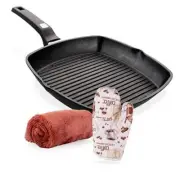 Griddle Aluminum Nonstick Stove Top Square Grill Pan,Chef Quality Perfect for