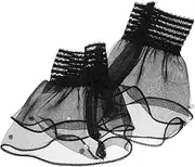 [Yardenfun] 1 Pair Short Lace Fingerless Gloves Lolita Lace Elastic Floral Wrist Cuff Fake Sleeves Elastic Floral Layered Wrist Cuff False Sleeves for Wedding Party Club