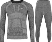 [Dare 2b] Men's in The Zone Ergonomic Body Map Fit Fast Wicking & Quick Drying Anti-Bacterial Performance Base Layer Set with Seam Smart Seamless Technology