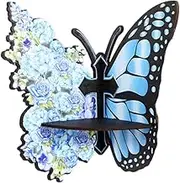 Qianly Floating Rack Wood Butterfly Corner Shelf Wall Deor Wall Display Stand for Kids’S Room, 26.2cmx17cm