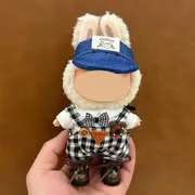 Labubu doll clothes 17cm canvas blind box pendant, first and second generation vinyl plush toy set——colour:LBB-22,height:17cm
