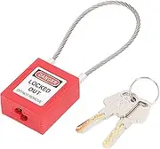 Luocute Lockout Tagout Safety Padlock, Shackle Steel Cable Locks with 2 Key for Lock Out Tag Out Stations, Safety Lockout Padlock with 2 Keys with High Strength and Durability