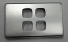 HPM XL BRUSHED ALUMINIUM MATT SILVER PLATE EXCEL SERIE FOUR GANG XL770/4PLMS