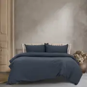 Ardor Boudoir Vintage Washed Navy Quilt Cover Set