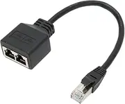 Ethernet Splitter 1 to 2 Port, RJ45 Ethernet Network Adapter Cable Extension, RJ45 1 Male to 2 Female LAN Ethernet Cable Splitter for CAT7 Networks, 1 to 2 Port Ethernet Socket