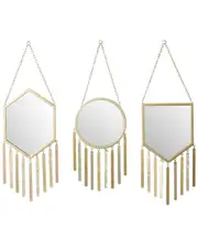 Peyton Lane Set of 3 Gold Metal Farmhouse Wall Mirrors