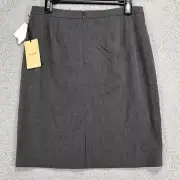 Halogen Skirt Womens 6 Grey Knee Length Pencil Zipper Stretch NEW