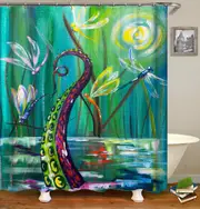Dragonflies And Octopus' Arm Shower Curtain
