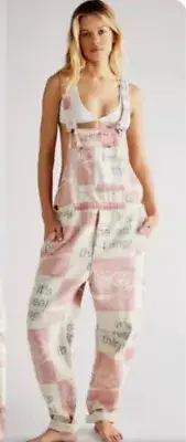 Urban Outfitters Rolla Coca Cola Printed Checkerboard Overall Red Ivory XXS NWT
