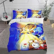 c290 Princess Belle, Beauty And The Beast Duvet Cover Queen Size Bedding Set 100% Polyester 3-Piece Set 1 Quilt Cover Home Decor ee290