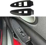 Fewshaw Carbon Fiber Interior Door Window Lift Switch Panel Cover Trims Accessoriess for Nissan 370Z for Z/400Z