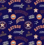 Cotton Houston Astros Cooperstown MLB Baseball Sports Team 44"" Wide Cotton Fabric Print by The Yard, Navy