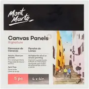 Mont Marte Canvas Panels Signature 5pc, 4 x 4in (10.2 x 10.2cm), Canvas Board