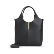 [Tod`S] Tod`S-Black Leather Ebr Double Handles Little Bag-Donna OS OS